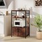 Costway 3-Tier Kitchen Baker’s Rack with Cabinet 2 Open Shelves 10 S-Shaped Hooks